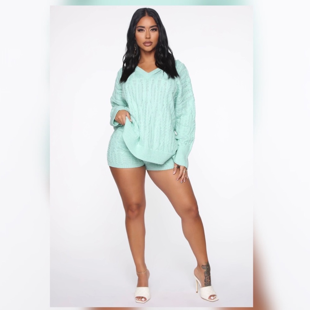 Grey knit matching set